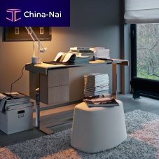 Contemporary writing desk Eileenwood veneerleathersteel