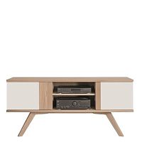 Contemporary TV cabinet Senaleswith shelvesoakwhite