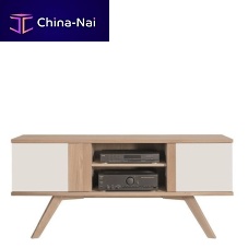 Contemporary TV cabinet Senaleswith shelvesoakwhite