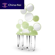 Original design sideboard table Cloudmarblepolished stainless steel basewith mirror