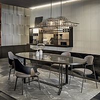 Contemporary dining table BOSTONwoodenmetalceramic
