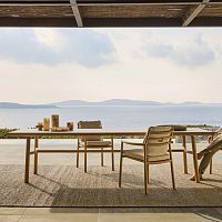 Contemporary dining table UKIYOceramicteak baserectangular