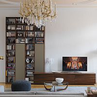 Contemporary TV wall unit CUBUS oakwalnutsolid wood