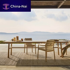 Contemporary dining table UKIYOceramicteak baserectangular