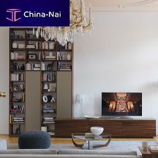 Contemporary TV wall unit CUBUS oakwalnutsolid wood