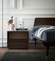 Contemporary bedside table MILAN 2019woodenrectangularwith storage compartment