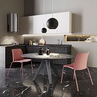 Contemporary table APPLEceramicmelaminepainted metal base