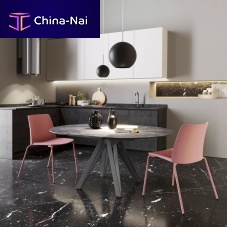 Contemporary table APPLEceramicmelaminepainted metal base