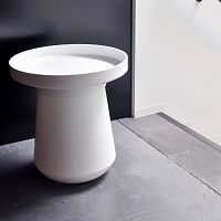 Contemporary side table PADO bambooroundwith storage compartment