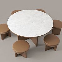 Contemporary table AUDREYMDFmarbleMDF base