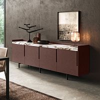 Contemporary sideboard VOGUElacquered metalsandstonelaminate