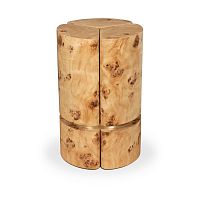 Contemporary side table EUPHORIAwood veneerwood veneer baseround