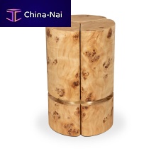 Contemporary side table EUPHORIAwood veneerwood veneer baseround