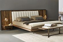 Double bed Nelsoncontemporarywith headboardwith integrated bedside table