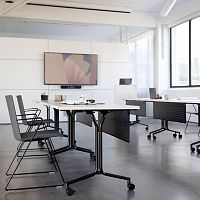 Contemporary table SPYN woodenmetal baserectangular