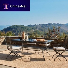 Traditional table TOSCANAgalvanized ironiron baserectangular