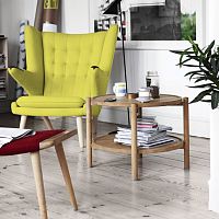 Contemporary side table pp35 solid woodwooden baseround