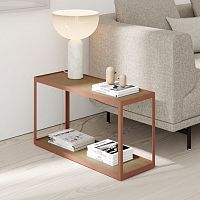 Contemporary side table KUB 1wood veneerlacquered metal baserectangular