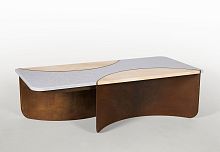 Contemporary table CRESCENTmarblesteel baserectangular