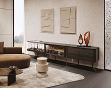 High sideboard SHIBUYAcontemporarywood veneerglass