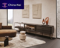 High sideboard SHIBUYAcontemporarywood veneerglass