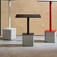 Contemporary table GUS melaminesteel baseconcrete base