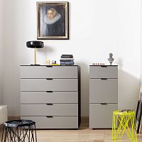 Contemporary chiffonier CUBE CHANGE lacquered woodby Werner Aisslingergray