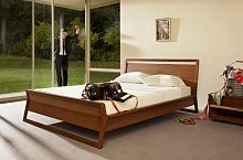 Double bed WOODROWsinglecontemporarywith headboard