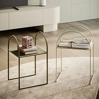 Minimalist design side table DUNAmetalmetal baserectangular