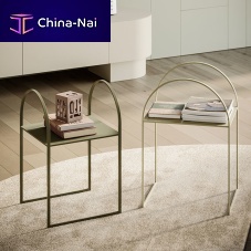 Minimalist design side table DUNAmetalmetal baserectangular