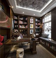 Wall-mounted desk REGENT'S PARKtraditionalwood veneerwalnut