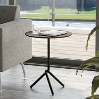 Contemporary side table TrioglassHPLmetal base