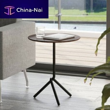 Contemporary side table TrioglassHPLmetal base