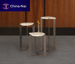 Contemporary side table DROP marblemetal basecustom