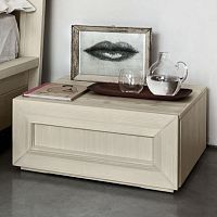 Contemporary bedside table woodenrectangularwith drawer