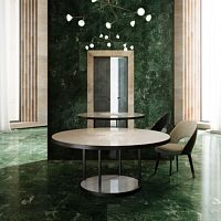 Contemporary table PLUVIOmetalbronzemarble