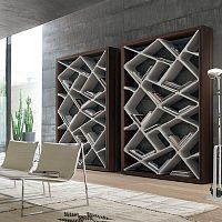 Free-standing bookcase Shanghaicontemporaryoaklacquered MDF