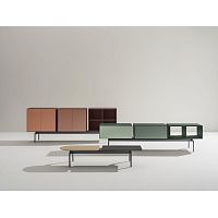 Contemporary sideboard SEMITONlacquered MDFpainted aluminumwith shelf