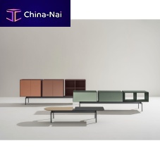 Contemporary sideboard SEMITONlacquered MDFpainted aluminumwith shelf