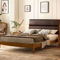 Double bed Sogno contemporarywith upholstered headboardfabric