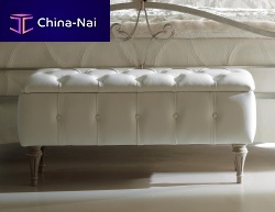 Classic bed bench CAMELOTfabricbeechleather