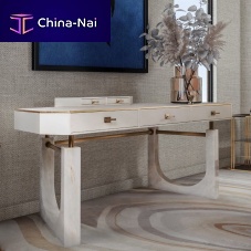 Contemporary desk LINCOLNlacquered woodleather