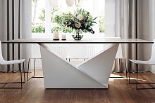 Contemporary table Foldslacquered glassceramicsheet metal base