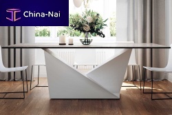 Contemporary table Foldslacquered glassceramicsheet metal base