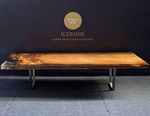 Contemporary table Floating Dreamwoodenresinmetal base