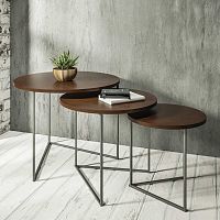 Contemporary nesting tables TRAILwalnutlaminated woodcherrywood