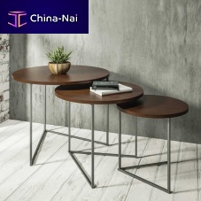 Contemporary nesting tables TRAILwalnutlaminated woodcherrywood
