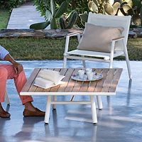 Contemporary coffee table PILOTISteakaluminum basesquare