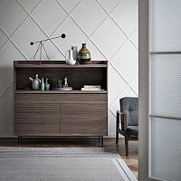 Contemporary sideboard Priv Cwalnutsteelglass