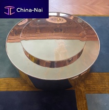 Contemporary coffee table Carrousel glassstainless steelstainless steel base